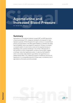Agomelatine and Increased Blood Pressure Signaldr