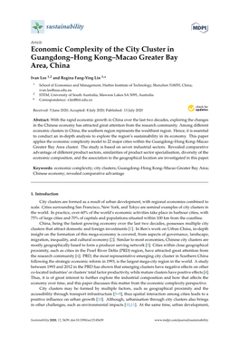 Economic Complexity of the City Cluster in Guangdong–Hong Kong–Macao Greater Bay Area, China