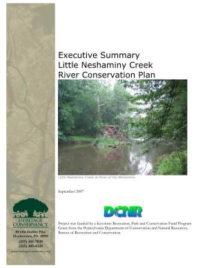 Executive Summary Little Neshaminy Creek River Conservation Plan