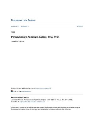 Pennsylvania's Appellate Judges, 1969-1994