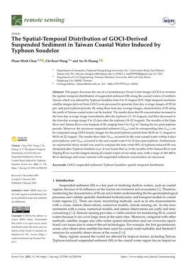 The Spatial-Temporal Distribution of GOCI-Derived Suspended Sediment in Taiwan Coastal Water Induced by Typhoon Soudelor