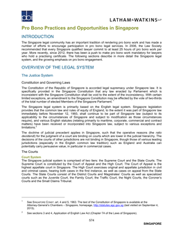 Pro Bono Practices and Opportunities in Singapore