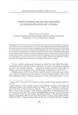 White Fathers, Islam and Kiswahili in Nineteenth-Century Uganda