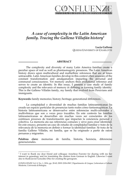 A Case of Complexity in the Latin American Family