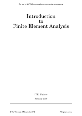 Introduction to Finite Element Analysis