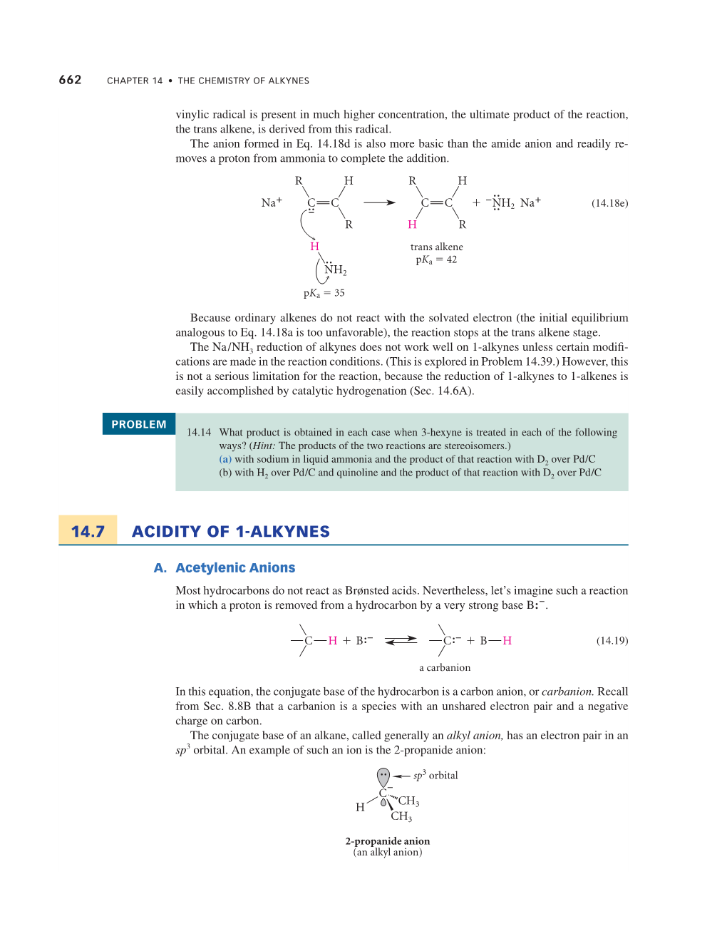 14.7 Acidity of 1-Alkynes