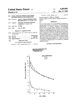 United States Patent (19) 11) 4,383,993 Hussain Et Al