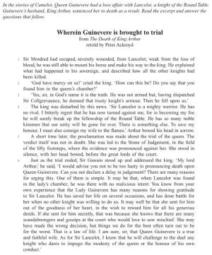 Wherein Guinevere Is Brought to Trial from the Death of King Arthur Retold by Peter Ackroyd