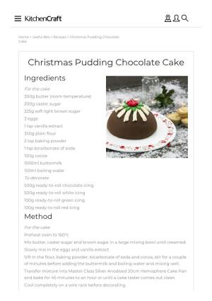 Christmas Pudding Chocolate Cake
