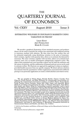 Estimating Welfare in Insurance Markets Using Variation in Prices∗
