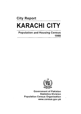 KARACHI CITY Population and Housing Census 1998
