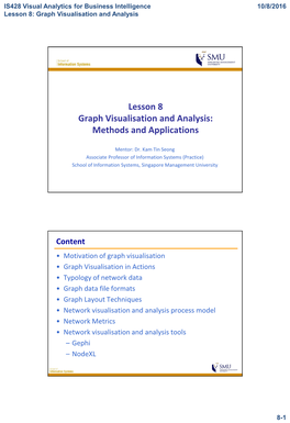 Lesson 8 Graph Visualisation and Analysis: Methods and Applications