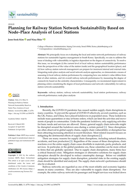 Planning for Railway Station Network Sustainability Based on Node–Place Analysis of Local Stations