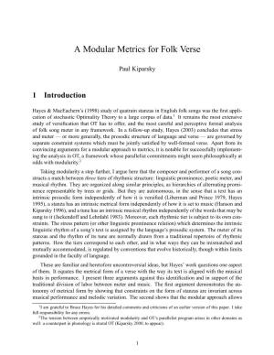 A Modular Metrics for Folk Verse