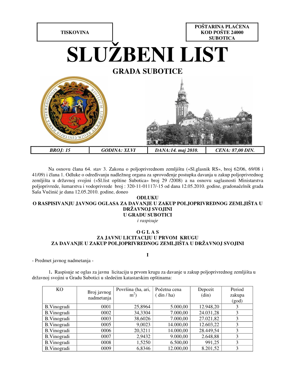 Službeni List Grada Subotice