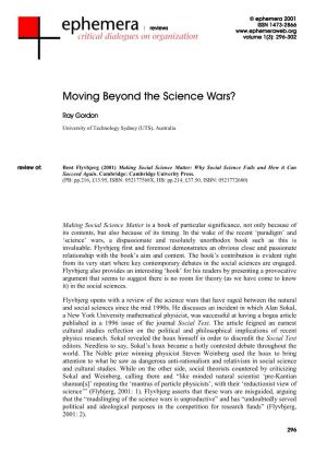 Moving Beyond the Science Wars?