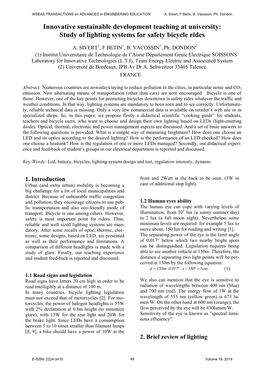 Study of Lighting Systems for Safety Bicycle Rides