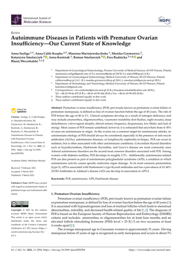 Autoimmune Diseases in Patients with Premature Ovarian Insufficiency—Our Current State of Knowledge