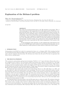 Explanation of the Helium-3 Problem