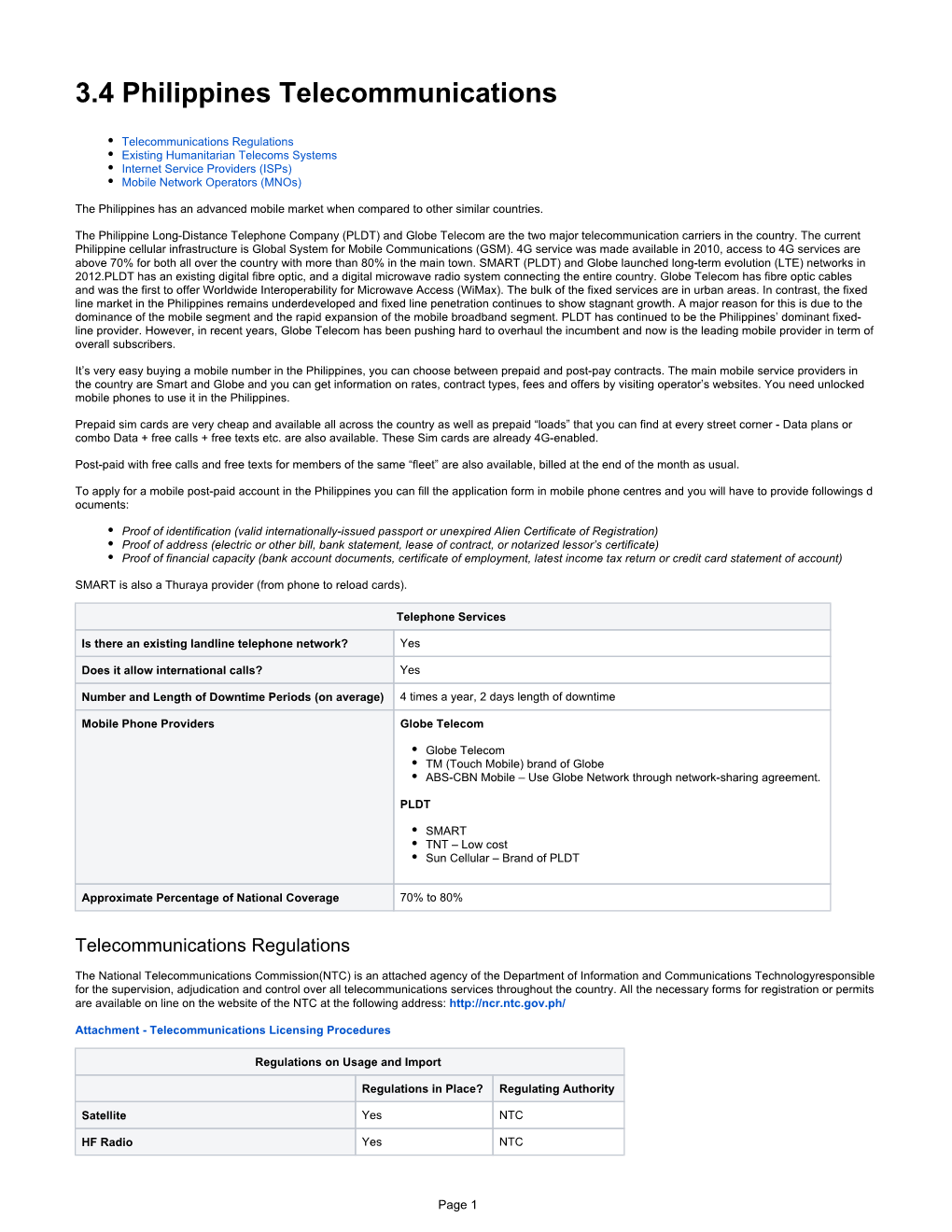 3.4 Philippines Telecommunications