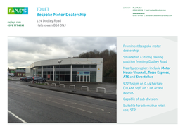 TO LET Bespoke Motor Dealership