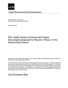 51107-002: Health System Enhancement Project