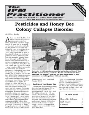 Pesticides and Honey Bee Colony Collapse Disorder