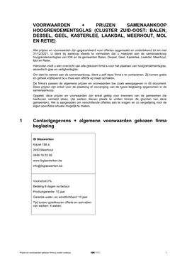 Cluster Zuid-Oost: Balen, Dessel, Geel, Kasterlee, Laakdal, Meerhout, Mol En Retie)