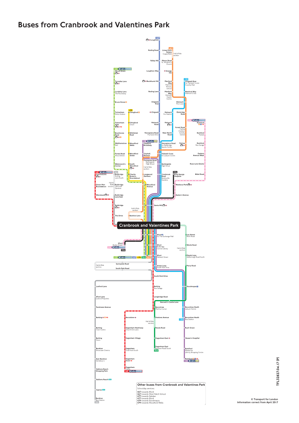 Buses from Cranbrook and Valentines Park