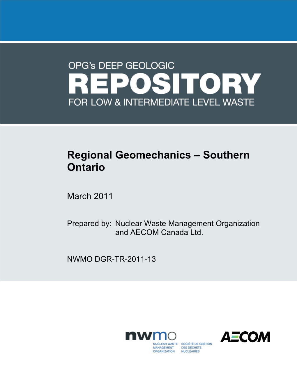 Regional Geomechanics – Southern Ontario