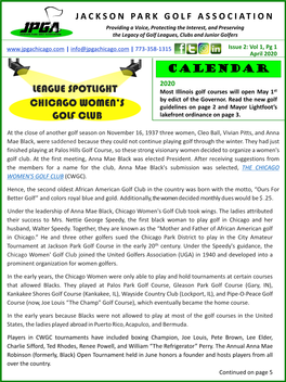 League Spotlight Chicago Women's Golf Club Calendar