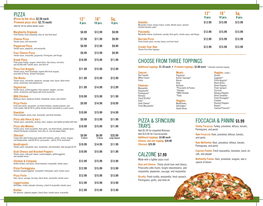 Choose from Three Toppings Pizza Pizza & Sfinciuni Trays