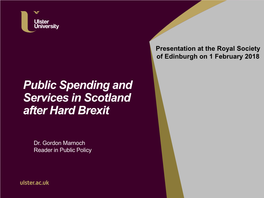 Public Spending and Services in Scotland After Hard Brexit