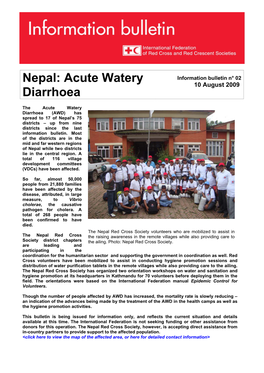 Acute Watery Diarrhoea (AWD) Has Spread to 17 of Nepal’S 75 Districts – up from Nine Districts Since the Last Information Bulletin