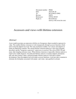 Accessors and Views with Lifetime Extension