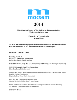 MACSEM 2014 Program Draft March 9