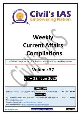 Weekly Current Affairs Compilations