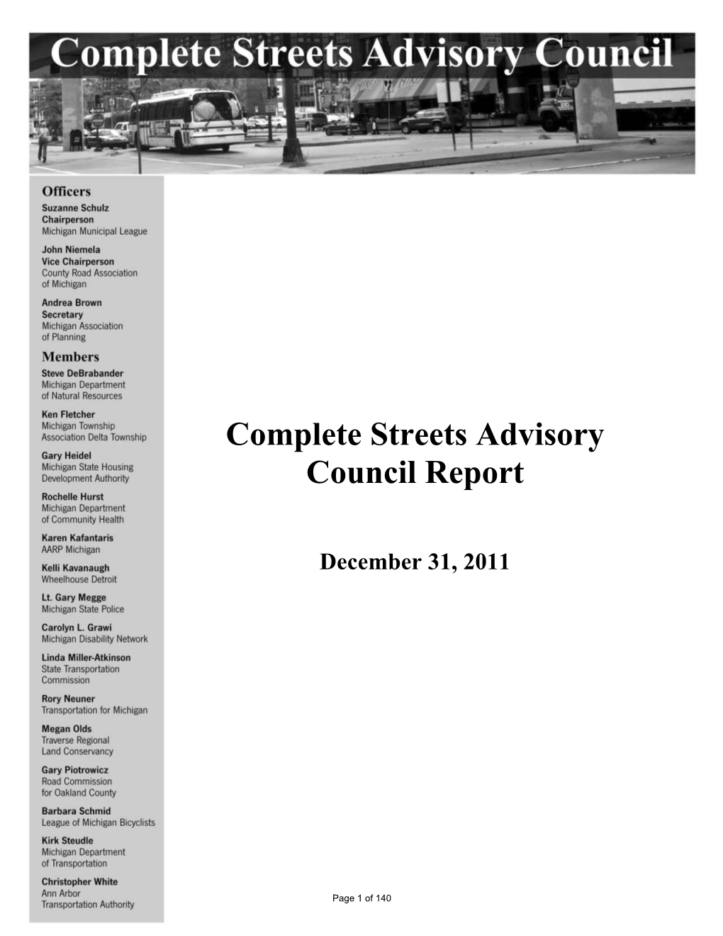 Complete Streets Advisory Council Report