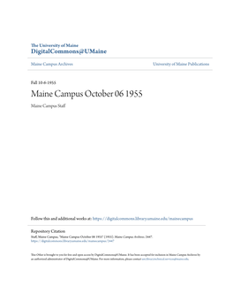 Maine Campus October 06 1955 Maine Campus Staff