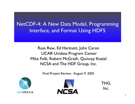 A New Data Model, Programming Interface, and Format Using HDF5