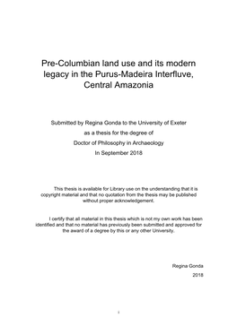 Pre-Columbian Land Use and Its Modern Legacy in the Purus-Madeira Interfluve, Central Amazonia