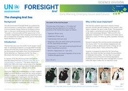 FORESIGHT SCIENCE DIVISION1 Brief FORESIGHT October 2017 Brief 003 Early Warning, Emerging Issues and Futures the Changing Aral Sea