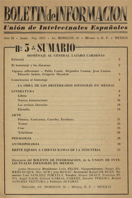 Unión De Intelectuales Españoles Año II, Núm. 5, Junio-Septiembre De 1957