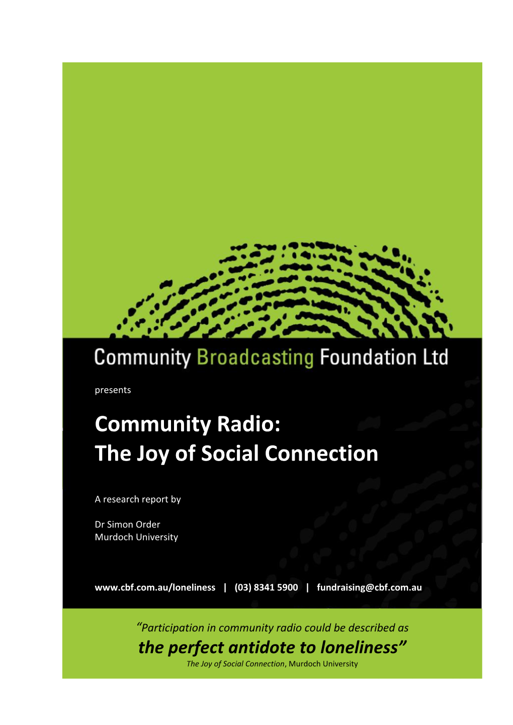 Community Radio: the Joy of Social Connection