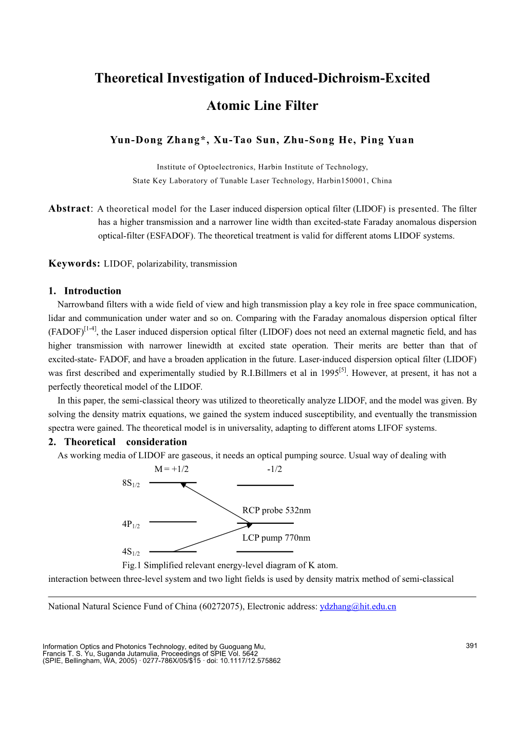 Theoretical Investigation of Induced-Dichroism-Excited Atomic Line Filter