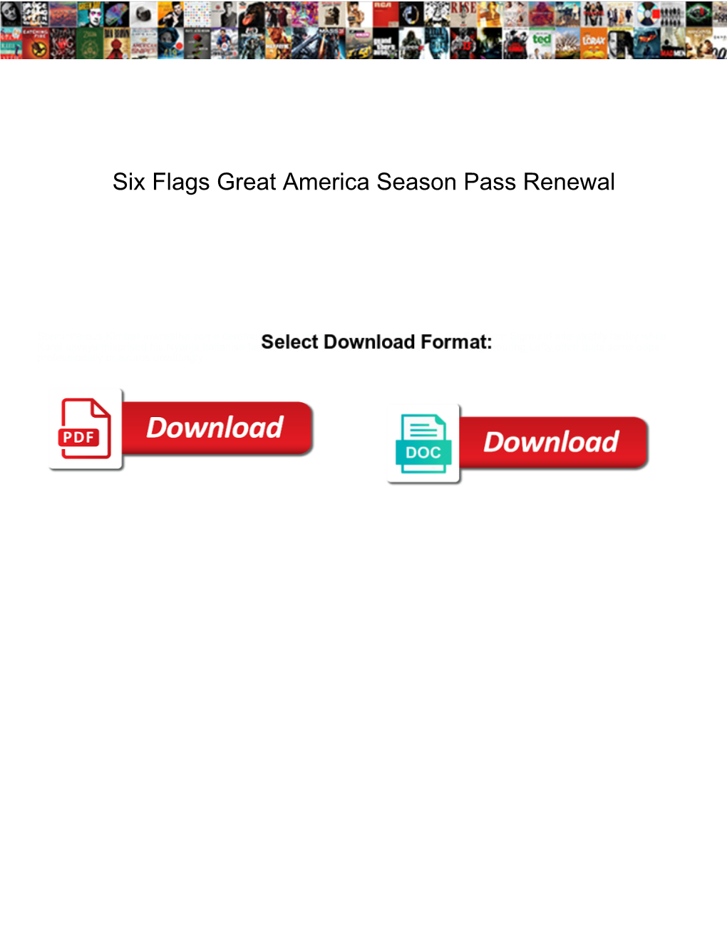 Six Flags Great America Season Pass Renewal