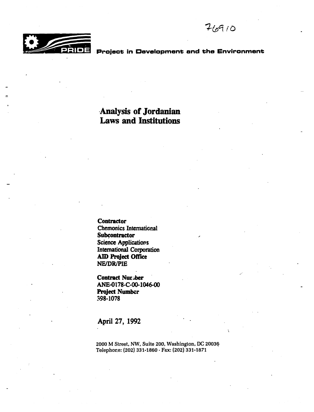 ·Analysis of Jordanian Laws and Institutions