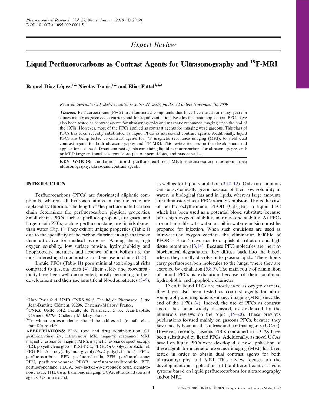 Liquid Perfluorocarbons As Contrast Agents for Ultrasonography And19f