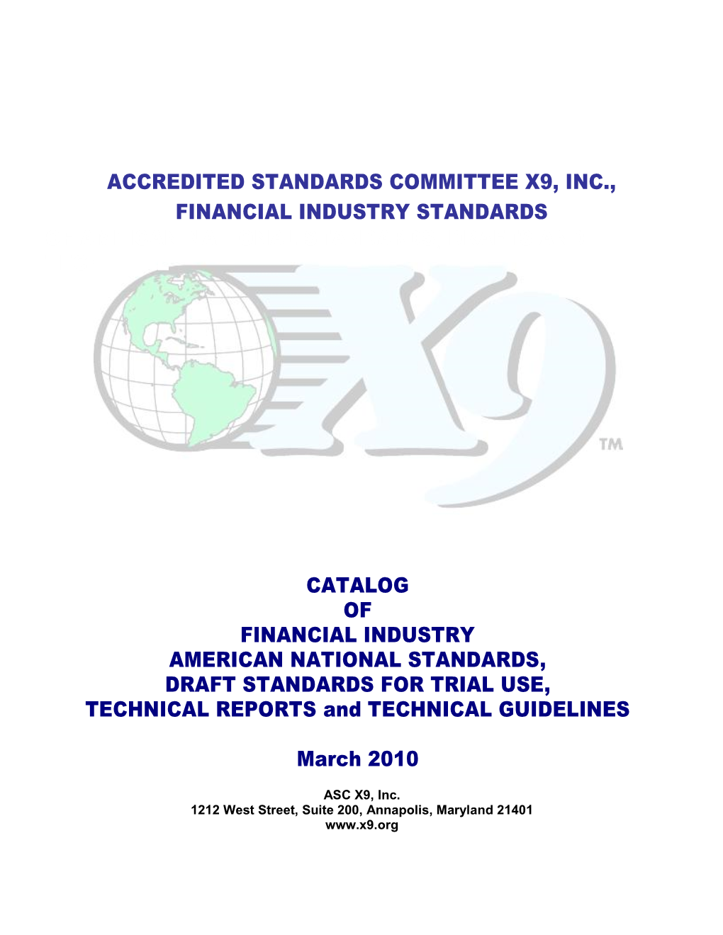 Of Ameican National Standards, Drafts and Technical