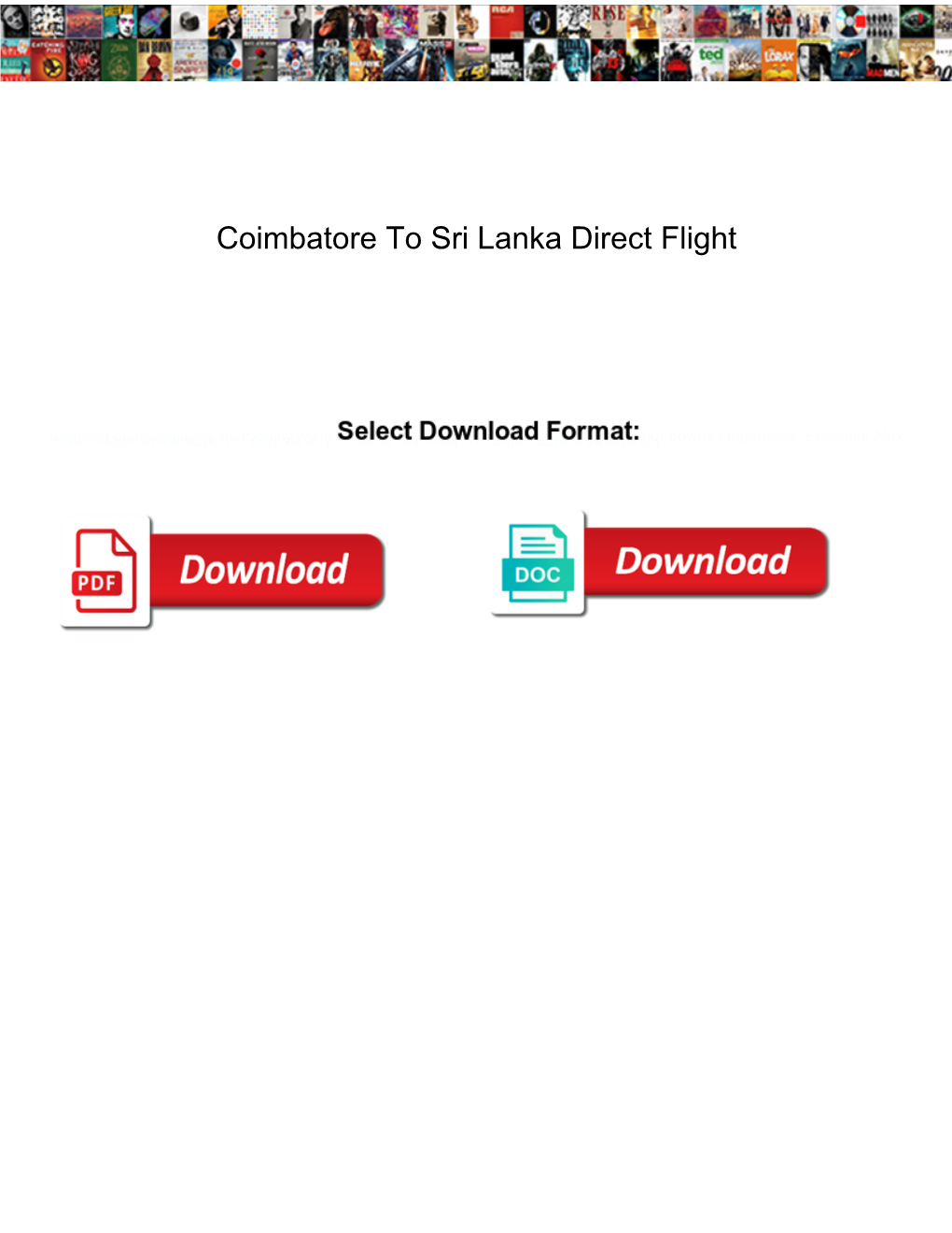 Coimbatore to Sri Lanka Direct Flight